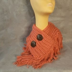 Le Luxe Acrylic Knit Infinity Scarf with Fringe Lightweight Yet Warm Scarf